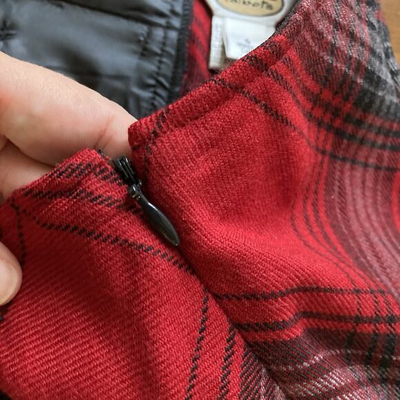Vtg Talbots Wool Plaid Maxi Skirt Womens Sz 6 Tartan Red Black Holiday Academia - Picture 7 of 9